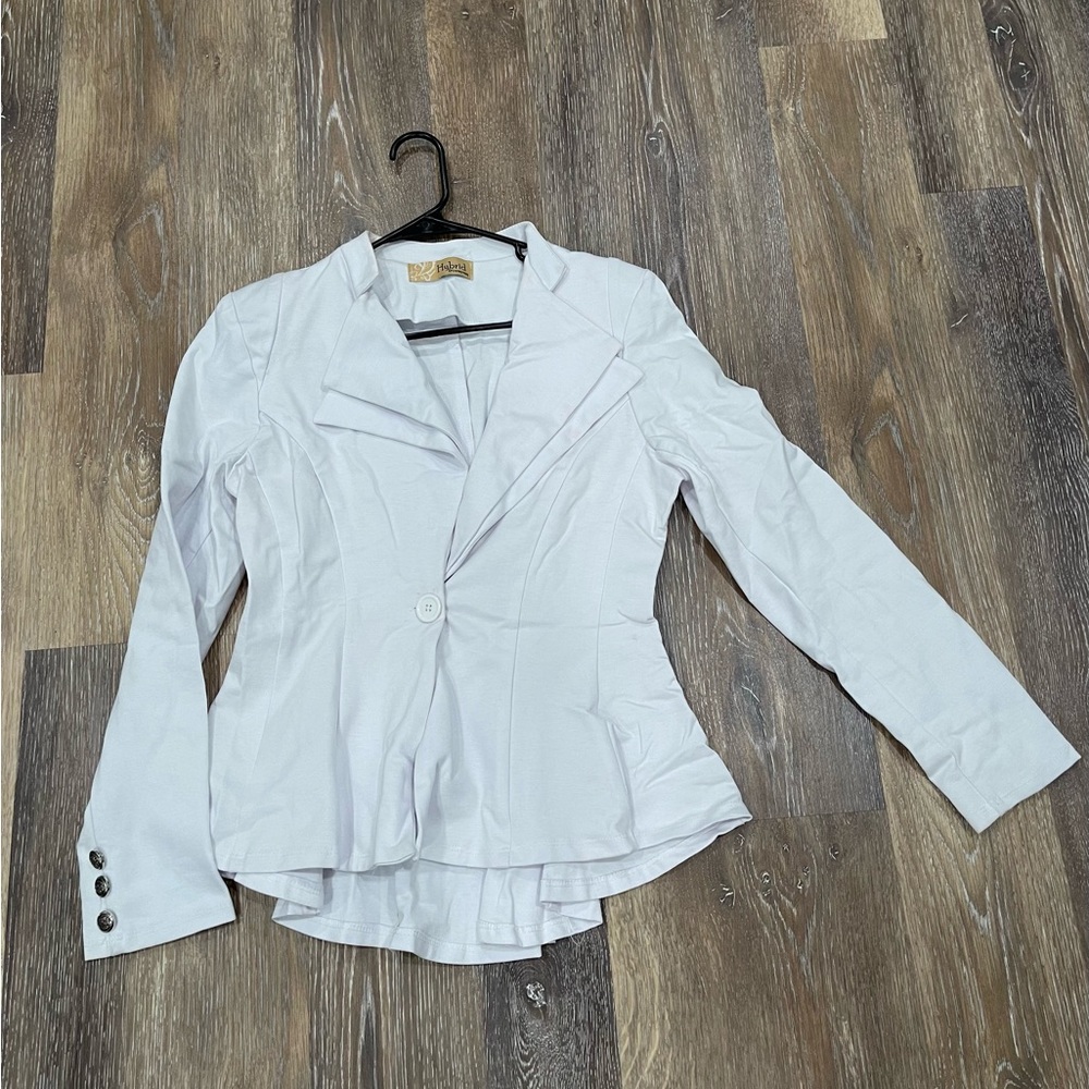 Hybrid and Company, white blazer, size L